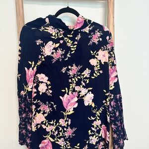 Free People Navy Floral Tunic